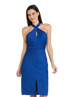 NWT Women's R&M Richards Short Scuba Ribknit Halter Dress Size 6